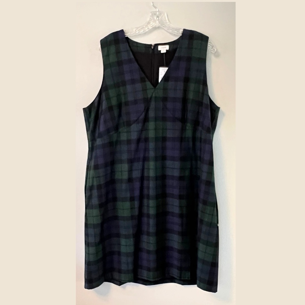 J. Crew Green and Blue Plaid Mini Dress - Picture 2 of 6